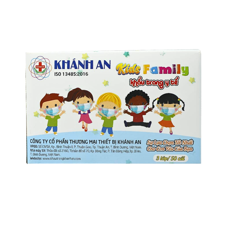 Khẩu trang y tế Kids Family Khánh An xanh (H/50c)