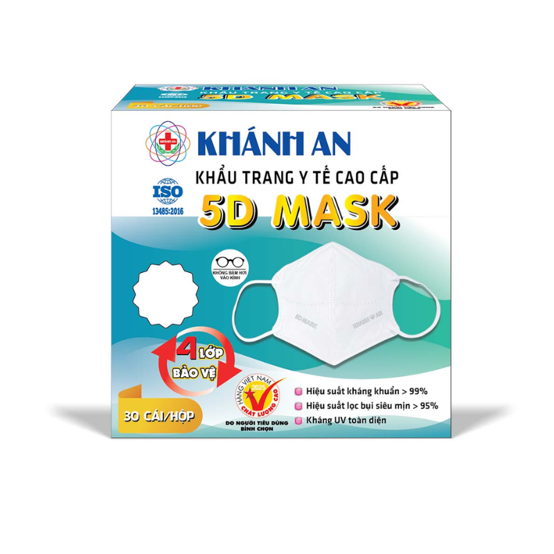 Khẩu trang y tế 5D MASK Khánh An xám (H/30c)