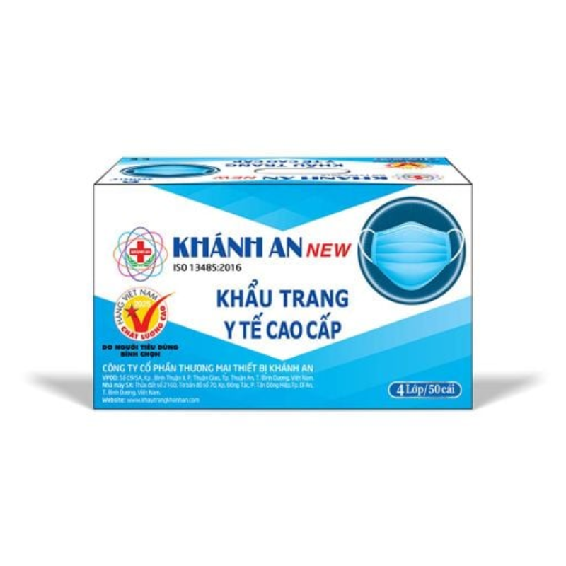 Khẩu trang y tế 4 lớp New Khánh An xám (H/50c)