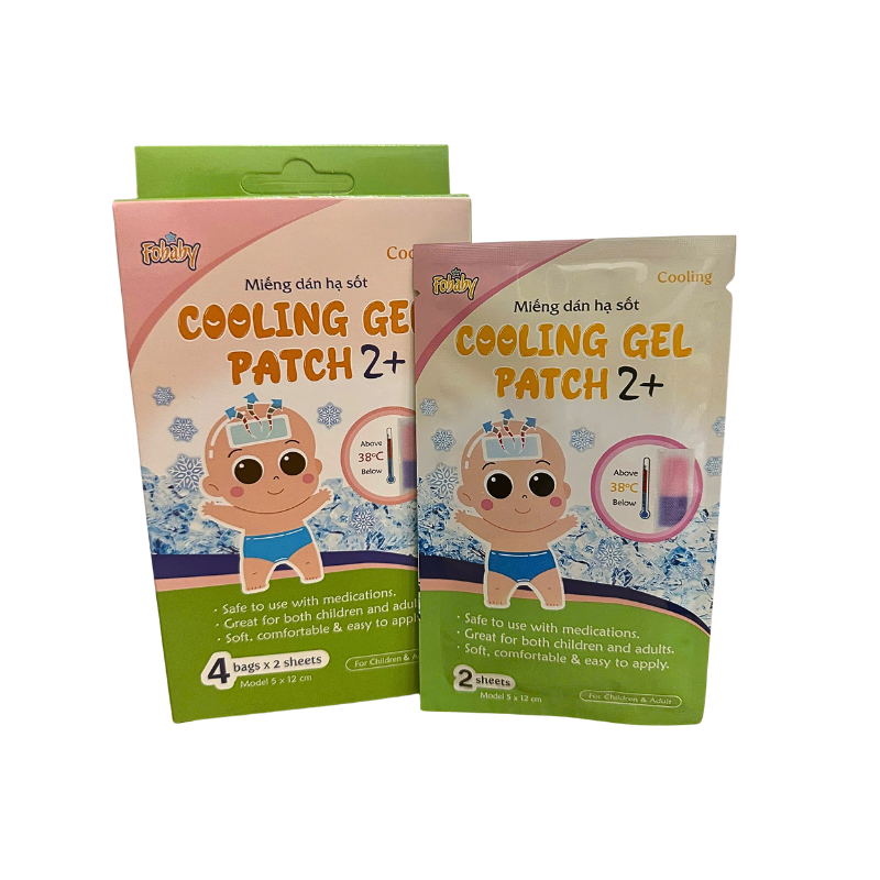 Miếng dán hạ sốt Cooling Gel Patch Fobaby 2+ (H/8M)