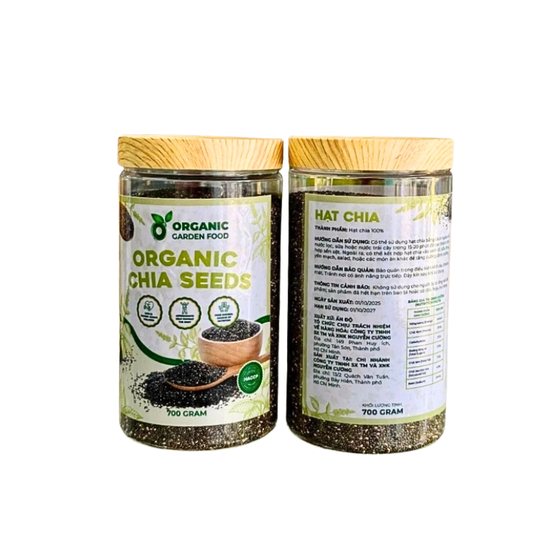 Hạt chia đen Organic Garden Food (Hũ 700gr)