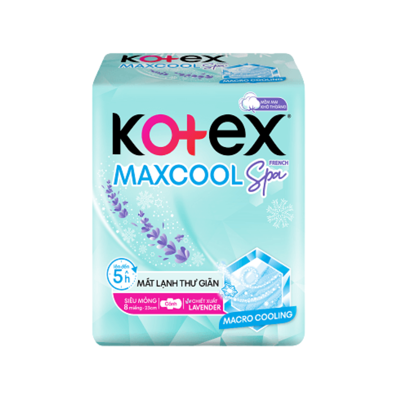 BVS Kotex Max Cool Siêu Mỏng Cánh 23cm G/8M