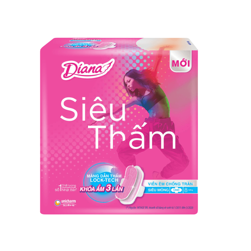 BVS Diana Siêu Thấm Siêu Mỏng Cánh (G/8M)
