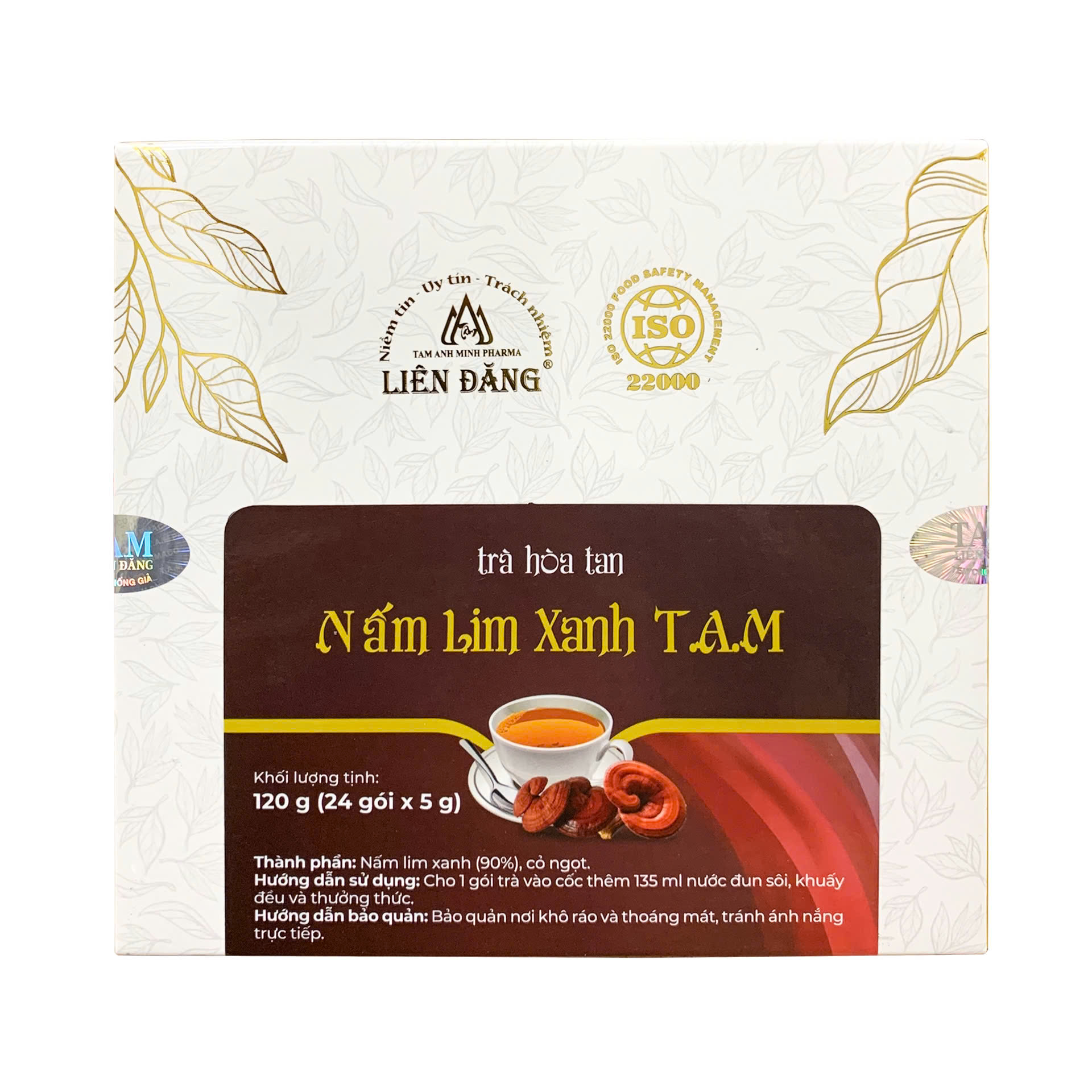 Trà hòa tan Nấm Lim Xanh T.A.M (H/24 gói)