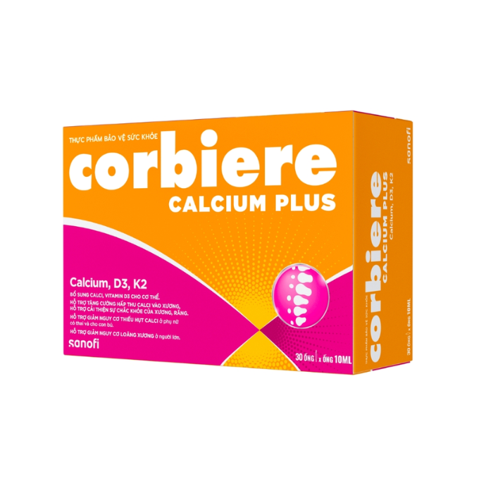Corbiere Calcium Plus K2D3 Sanofi (H/30 ống)