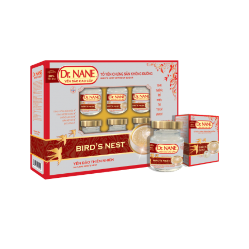 Yến sào Dr.Nane Không Đường 20% (Hộp 6 Lọ )